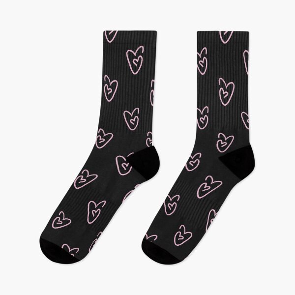 Item preview, Sweet Pink Heart Doodle Pattern On Elegant Black Background designed and sold by EL-Lebedenko.