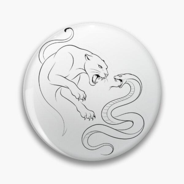 Item preview, Black and White Panther and Snake Clash designed and sold by Snurly.