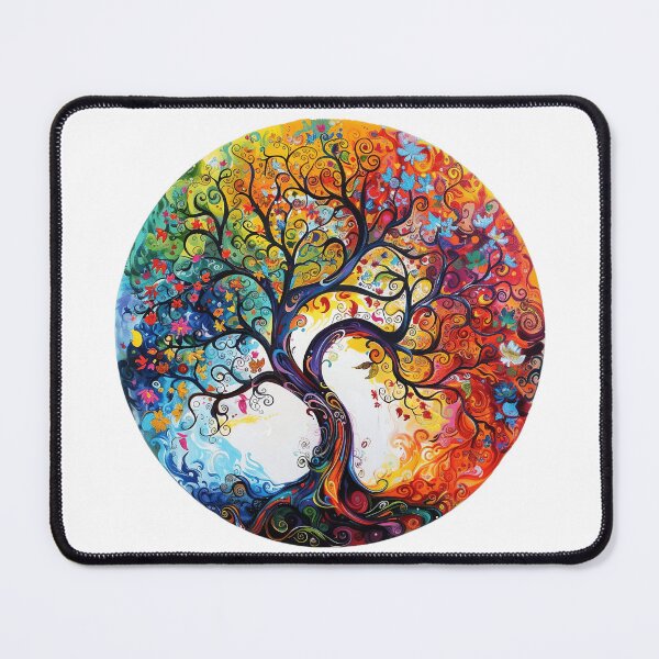 Item preview, Four Seasons Tree of Life – Vibrant Colorful Spiritual Nature Art designed and sold by Awarrie.