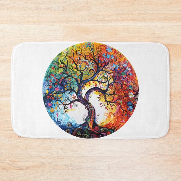 Item preview, Four Seasons Tree of Life – Vibrant Colorful Spiritual Nature Art designed and sold by Awarrie.