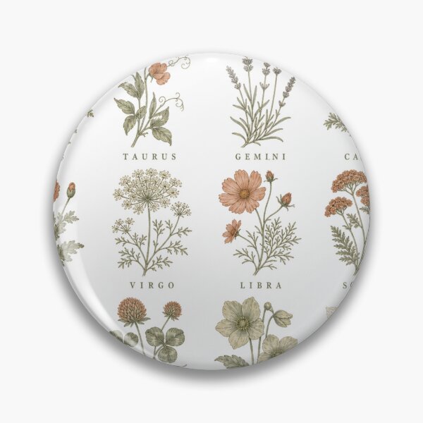 Item preview, The Cottage Zodiac Botanical Chart with Twelve Zodiac Signs designed and sold by BoosterShop.