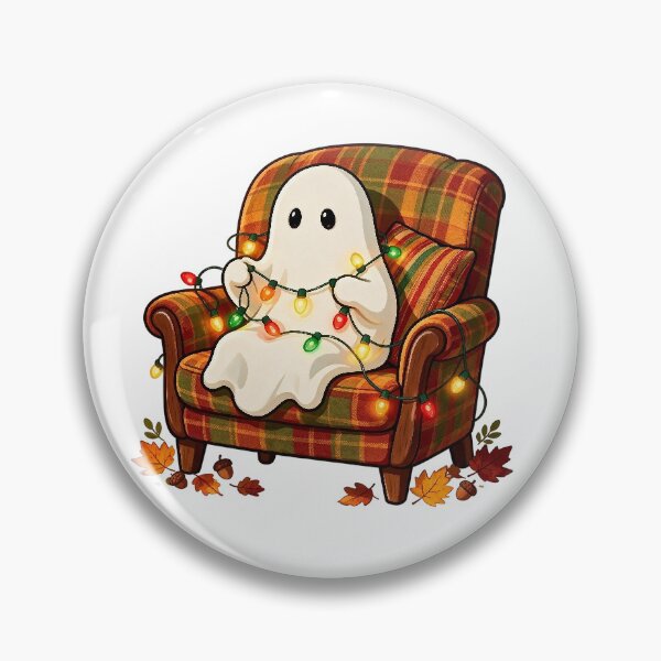 Item preview, Cute Ghost Wrapped in Christmas Lights — Spooky Christmas designed and sold by digital.stickerperso.com.
