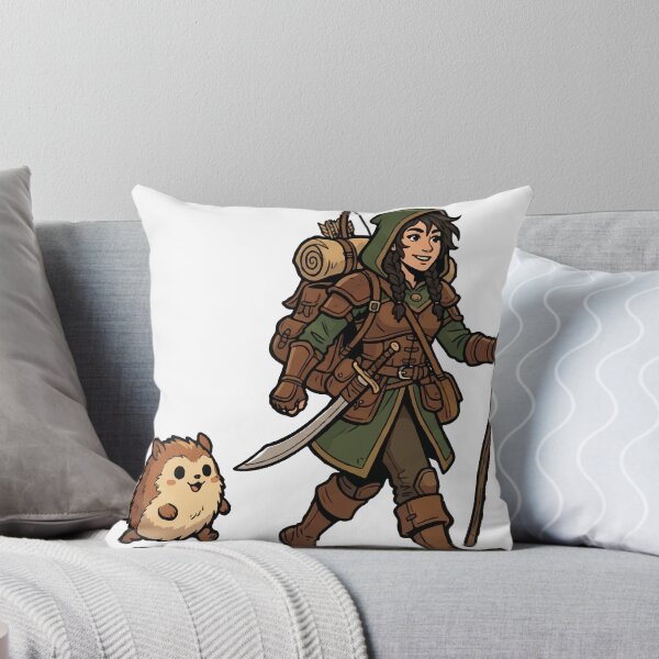 Item preview, Fantasy Ranger Adventurer with Hedgehog Companion RPG designed and sold by AmberlightArt.