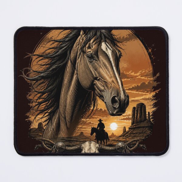 Item preview, Wild West Mustang - Majestic Cowboy Horse Art designed and sold by AgnesB77.