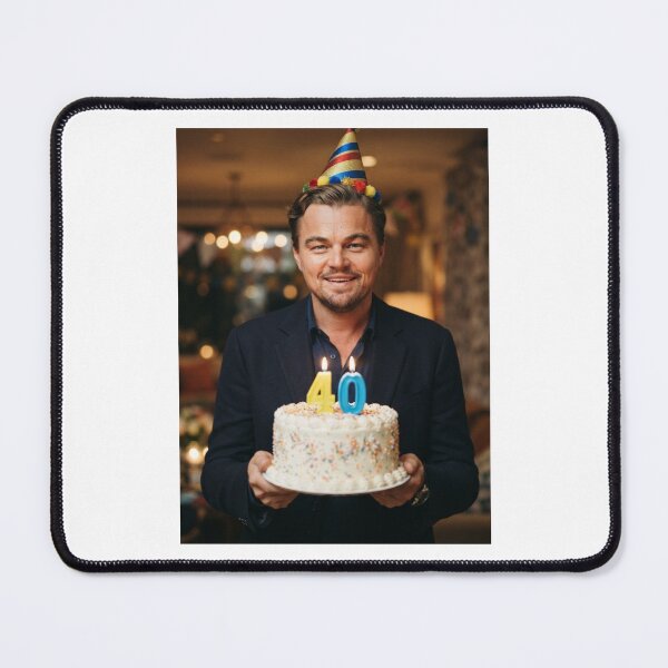 Item preview, Leonardo dicaprio 40th Birthday happy party funny prank meme memes designed and sold by CheeseBlueprint.