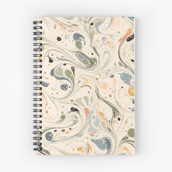 Item preview, Vintage Marbled Paper Pattern Ebru Swirl Abstract designed and sold by QCena.