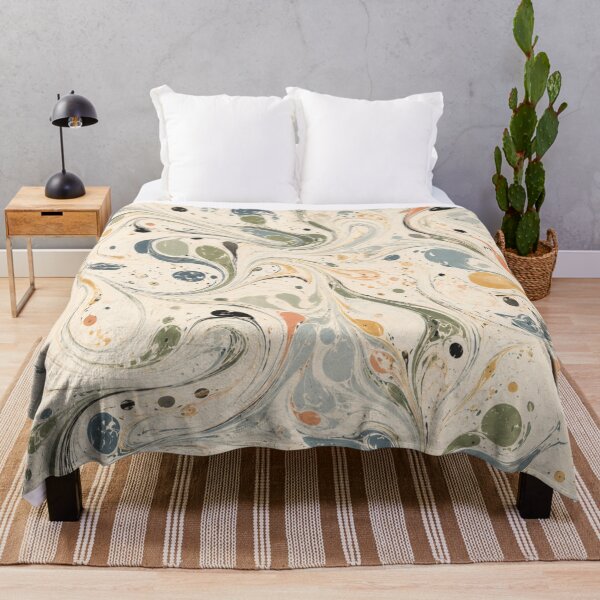 Item preview, Vintage Marbled Paper Pattern Ebru Swirl Abstract designed and sold by QCena.