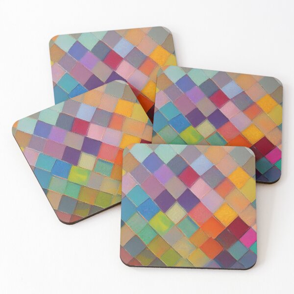 Item preview, Bright colourful art blocks, diamond shaped multicolour geometric patterns modern decor contemporary living space  designed and sold by navitalidesign.