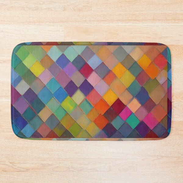 Item preview, Bright colourful art blocks, diamond shaped multicolour geometric patterns modern decor contemporary living space  designed and sold by navitalidesign.