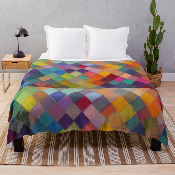 Item preview, Bright colourful art blocks, diamond shaped multicolour geometric patterns modern decor contemporary living space  designed and sold by navitalidesign.