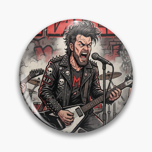 Item preview, Heavy Metal Rock Band Guitar Player Punk Aesthetic designed and sold by AmberlightArt.