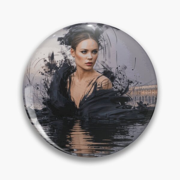 Item preview, Surreal Black Ink Woman Water Reflection Portrait designed and sold by DarianWexler.