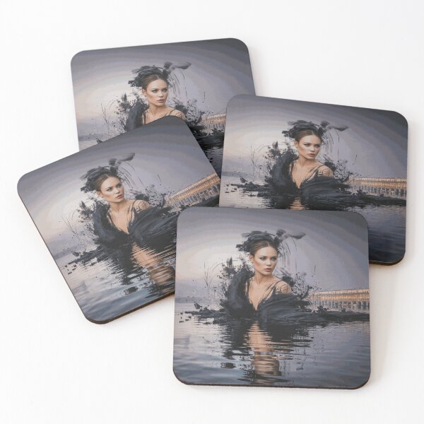 Item preview, Surreal Black Ink Woman Water Reflection Portrait designed and sold by DarianWexler.