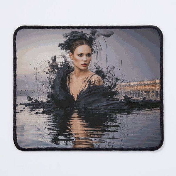 Item preview, Surreal Black Ink Woman Water Reflection Portrait designed and sold by DarianWexler.