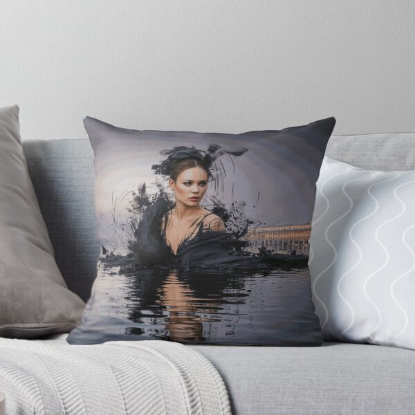 Item preview, Surreal Black Ink Woman Water Reflection Portrait designed and sold by DarianWexler.