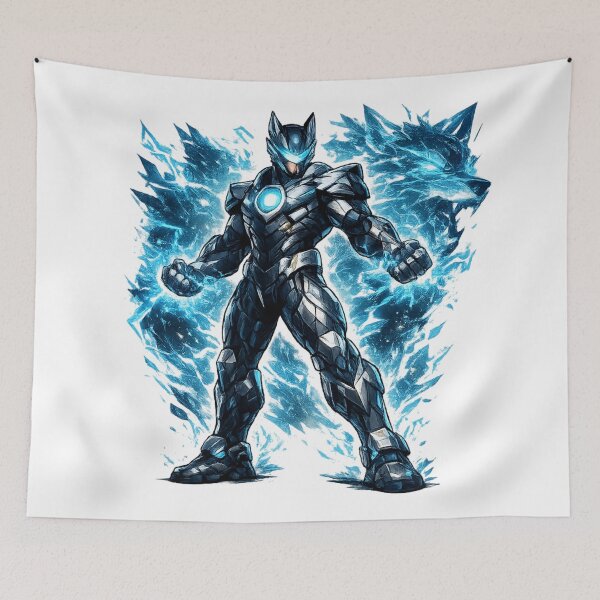 Item preview, Cyber Energy Warrior Futuristic Armor Neon Sci Fi Art designed and sold by irfanshikh.