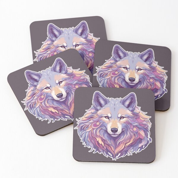 Item preview, Purple Haired Fantasy Wolf – Mystical Wolf Portrait designed and sold by Zenna MT 1.