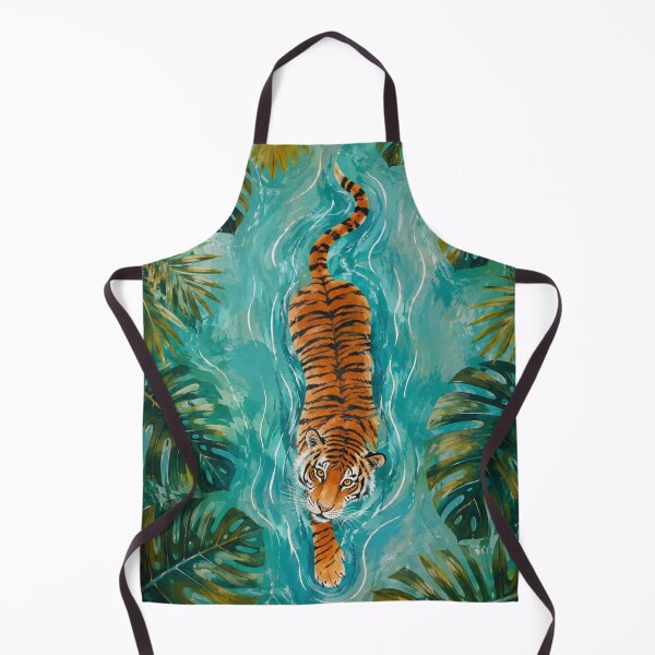 Item preview, Swimming Tiger | Tropical Jungle Art | Turquoise Water Aesthetic | Exotic Wildlife Illustration designed and sold by DESIGN DIMENSION .