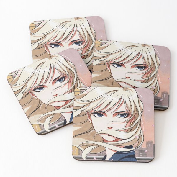 Item preview, Blonde Anime Woman Windblown Petals Portrait designed and sold by DarianWexler.