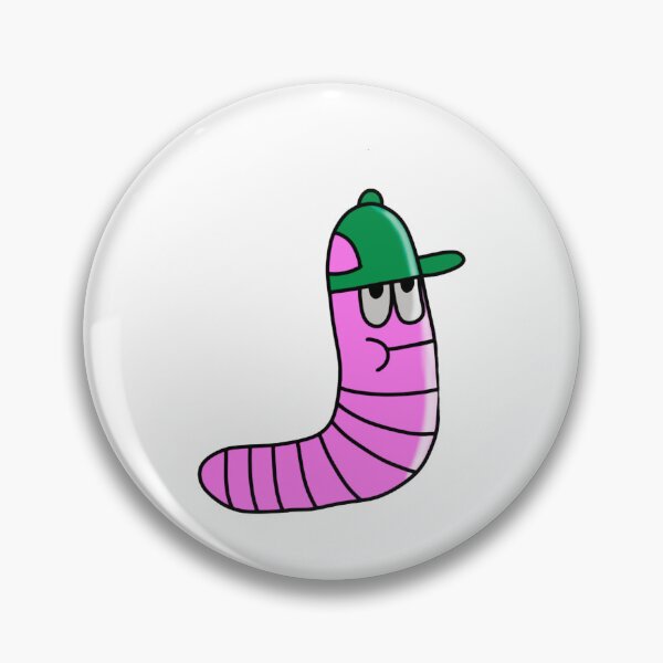 Item preview, Cool Worm Funny Pink Earthworm Backwards Cap Art designed and sold by PrintsByIzzzy.