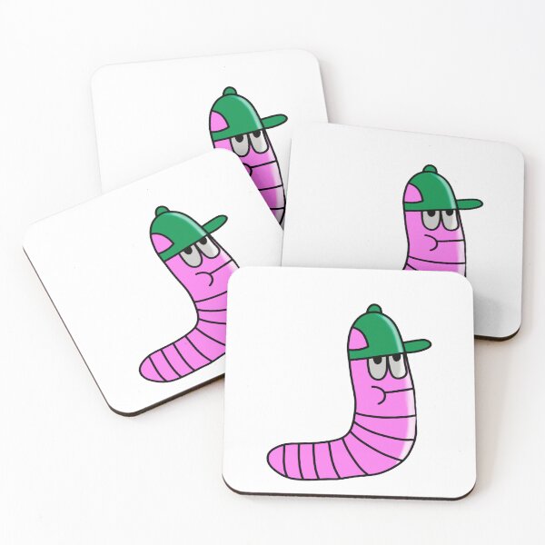 Item preview, Cool Worm Funny Pink Earthworm Backwards Cap Art designed and sold by PrintsByIzzzy.