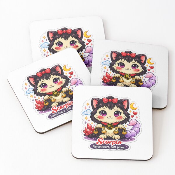 Item preview, Scorpio Kawaii Cat zodiac sign ,gift a loved one  designed and sold by wallartofmio.