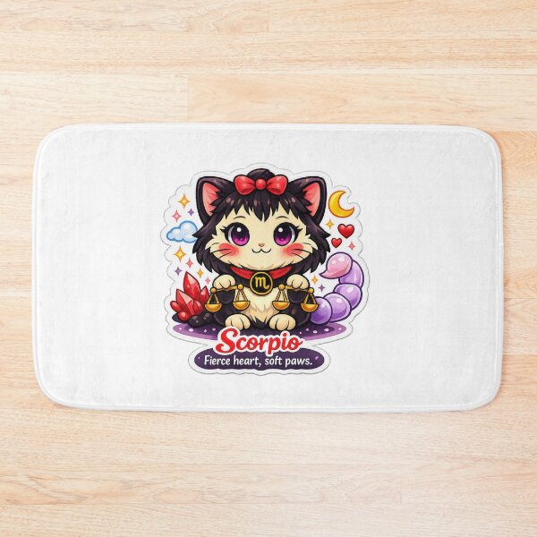 Item preview, Scorpio Kawaii Cat zodiac sign ,gift a loved one  designed and sold by wallartofmio.