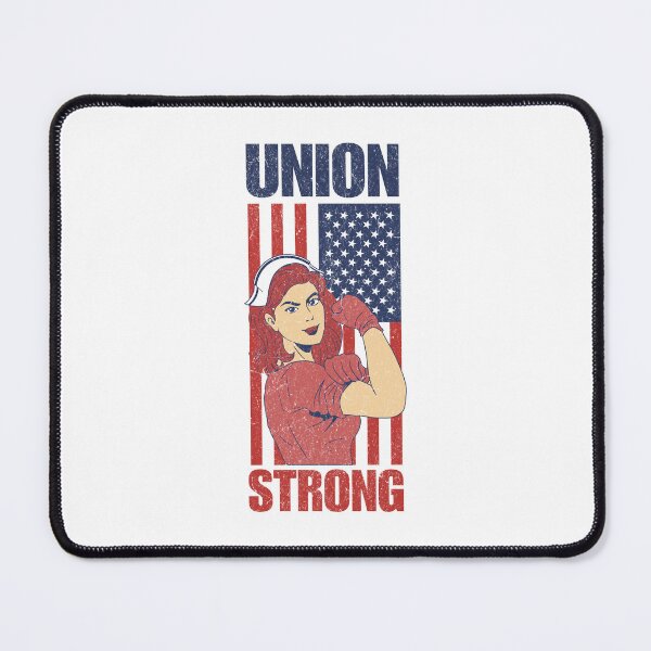 Item preview, Labor Day Union Strong Nurse - Rosie the Riveter American Flag designed and sold by Vision Crafted.