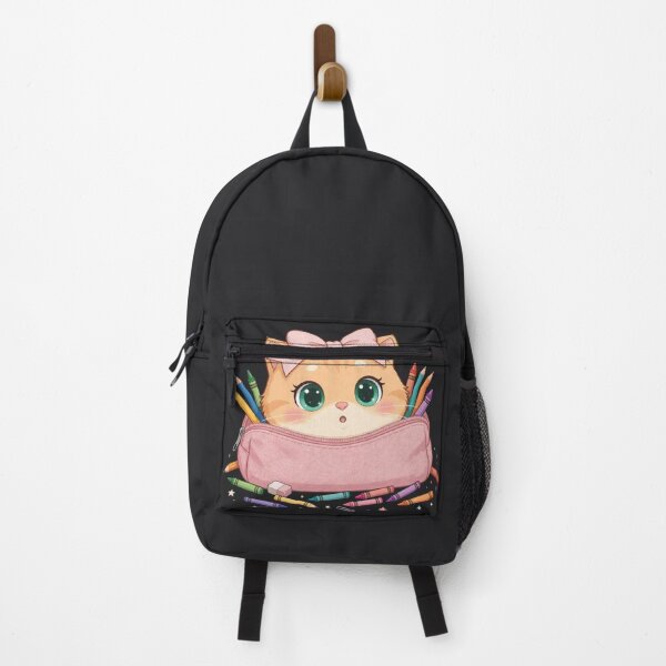 Item preview, Cute Back To School Cat Pencil Case Crayons Pink Bow designed and sold by Moody Vibes Studio.