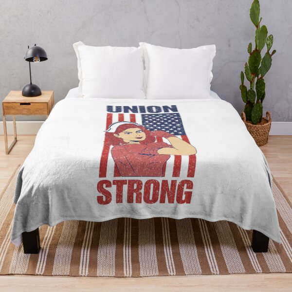 Item preview, Labor Day Union Strong Nurse - Rosie the Riveter American Flag designed and sold by Vision Crafted.