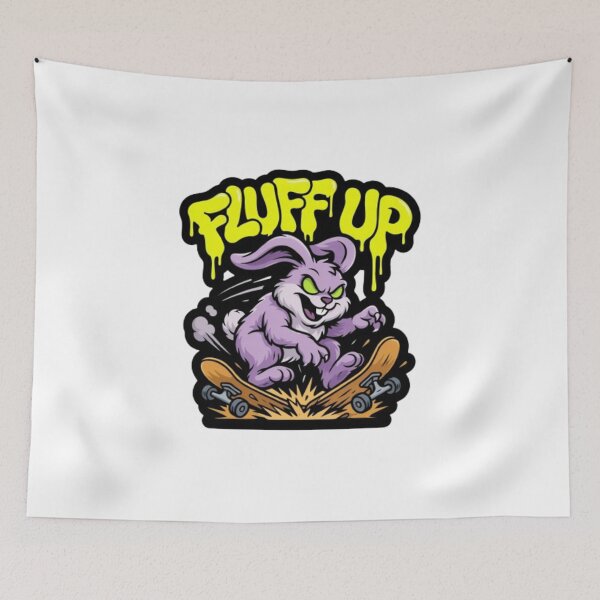 Item preview, Fluff Up Bunny Skateboard Monster Character designed and sold by smartlogo_factory.