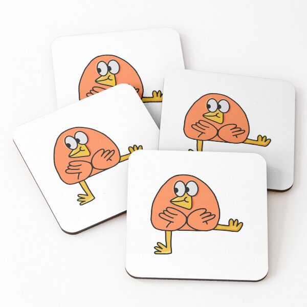 Item preview, Funny Bird Cute Round Orange Avian Character Design designed and sold by PrintsByIzzzy.