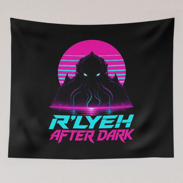Item preview, Lovecraft R'lyeh After Dark – Neon Cthulhu designed and sold by Fenay Designs.