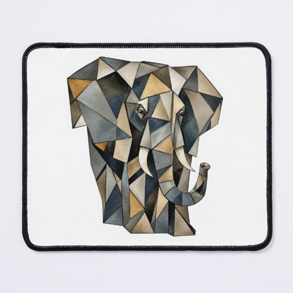 Item preview, Geometric Elephant Head in Earthy Tones designed and sold by Snurly.