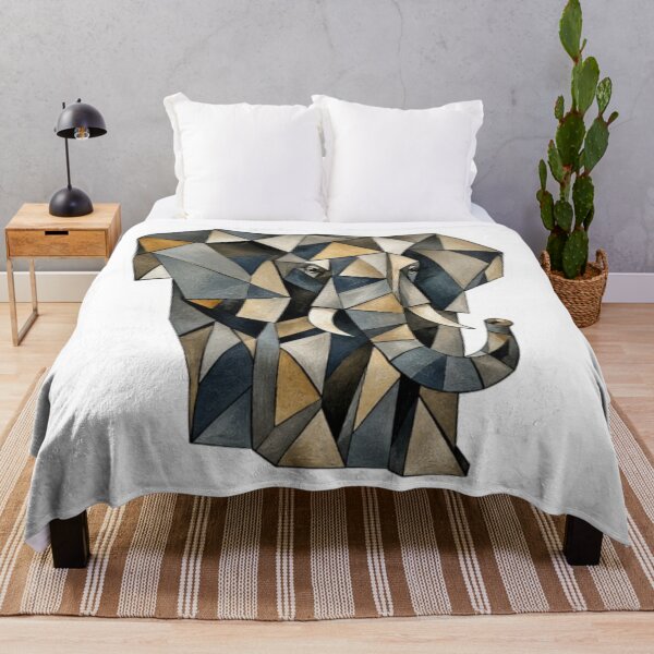 Item preview, Geometric Elephant Head in Earthy Tones designed and sold by Snurly.