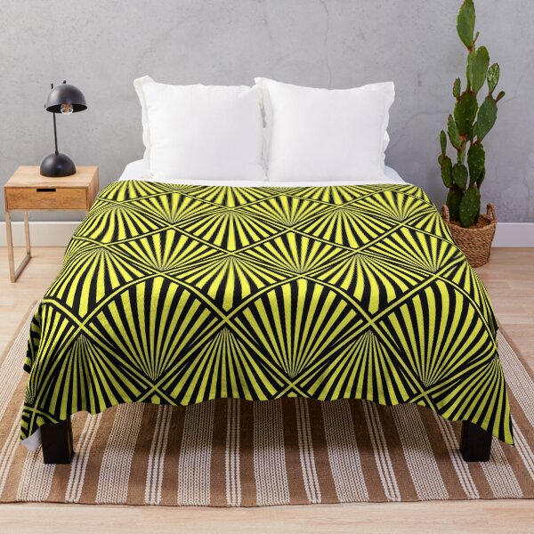 Item preview, Yellow and Black Art Deco Sunburst Pattern designed and sold by Sybille-Yates.