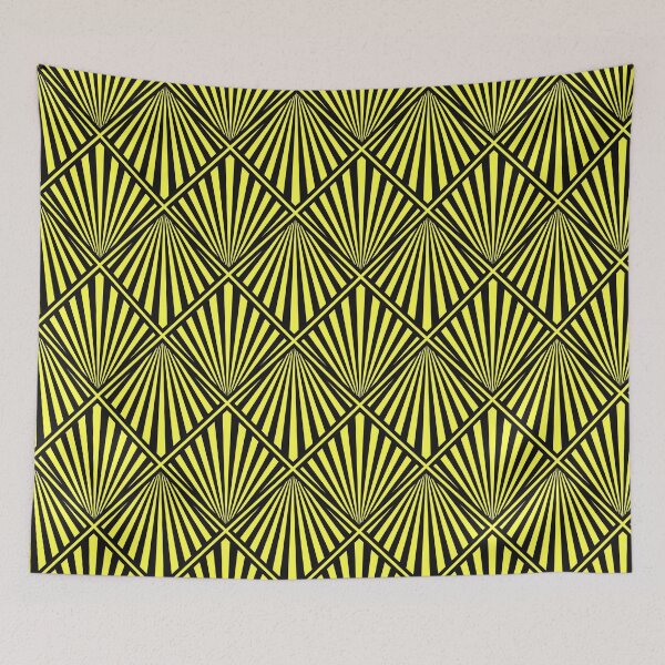 Item preview, Yellow and Black Art Deco Sunburst Pattern designed and sold by Sybille-Yates.