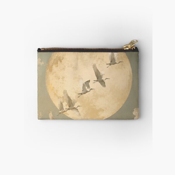 Item preview, Flight Across The Full Moon | Vintage Japanese Art | Egrets and Mountain Landscape | Celestial Aesthetic designed and sold by DESIGN DIMENSION .