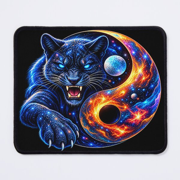 Item preview, Cosmic Yin Yang Panther – Celestial Balance designed and sold by TroviTutto.