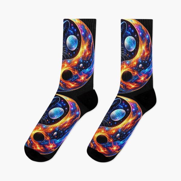 Item preview, Cosmic Yin Yang Panther – Celestial Balance designed and sold by TroviTutto.