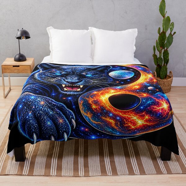 Item preview, Cosmic Yin Yang Panther – Celestial Balance designed and sold by TroviTutto.
