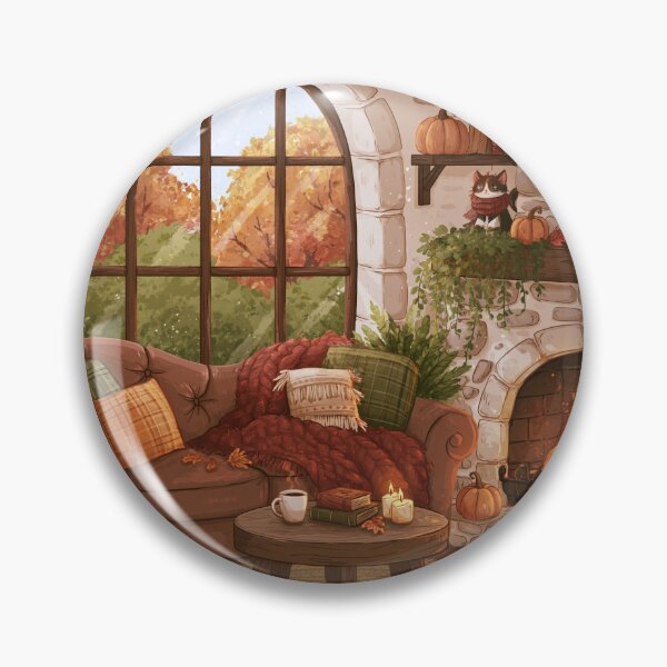 Item preview, Cozy Autumn Fireplace with Window | Cottagecore Design | Cozy Autumn Design designed and sold by Schmidsi.