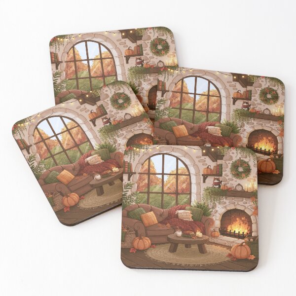 Item preview, Cozy Autumn Fireplace with Window | Cottagecore Design | Cozy Autumn Design designed and sold by Schmidsi.