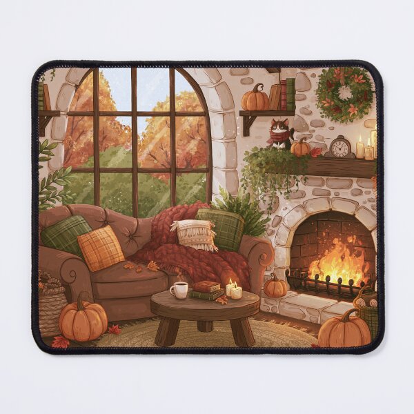 Item preview, Cozy Autumn Fireplace with Window | Cottagecore Design | Cozy Autumn Design designed and sold by Schmidsi.
