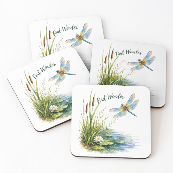 Item preview, Find Wonder - Colorful Dragonfly Pond Watercolor designed and sold by Penbrook Farms.