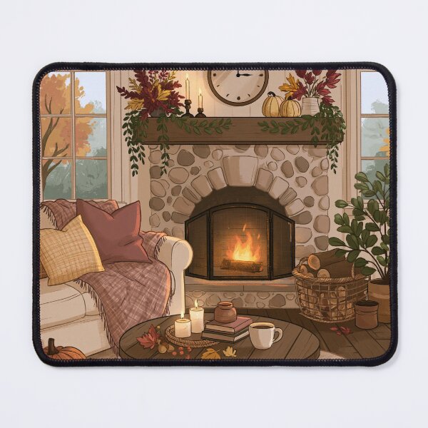 Item preview, Cozy Autumn Fireplace | Cottagecore Design | Cozy Autumn Print designed and sold by Schmidsi.