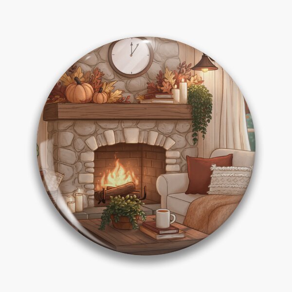 Artikelvorschau,  Gemütlicher Herbst Kamin I Cottagecore Design I Cozy Herbst Druck entworfen und verkauft von Schmidsi.