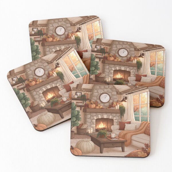 Item preview, Cozy Autumn Fireplace | Cottagecore Design | Cozy Autumn Print designed and sold by Schmidsi.
