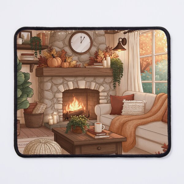 Item preview, Cozy Autumn Fireplace | Cottagecore Design | Cozy Autumn Print designed and sold by Schmidsi.