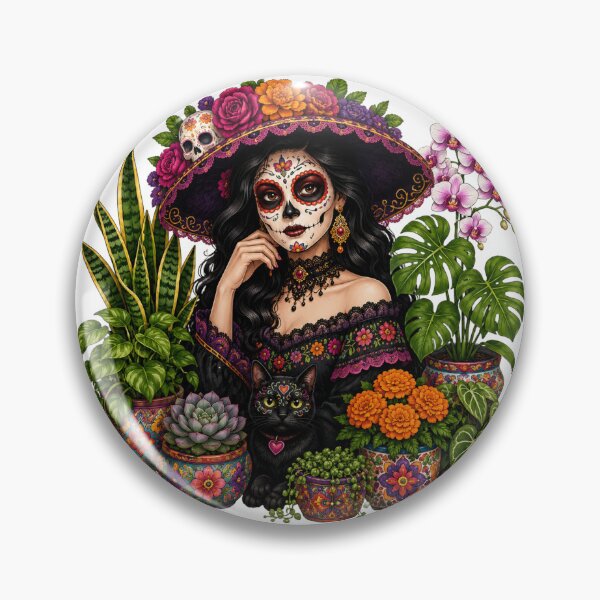 Item preview, Plant Madre Cátrina – Día de Los Muertos Botanical Plant Lover designed and sold by CottageGardenCo.